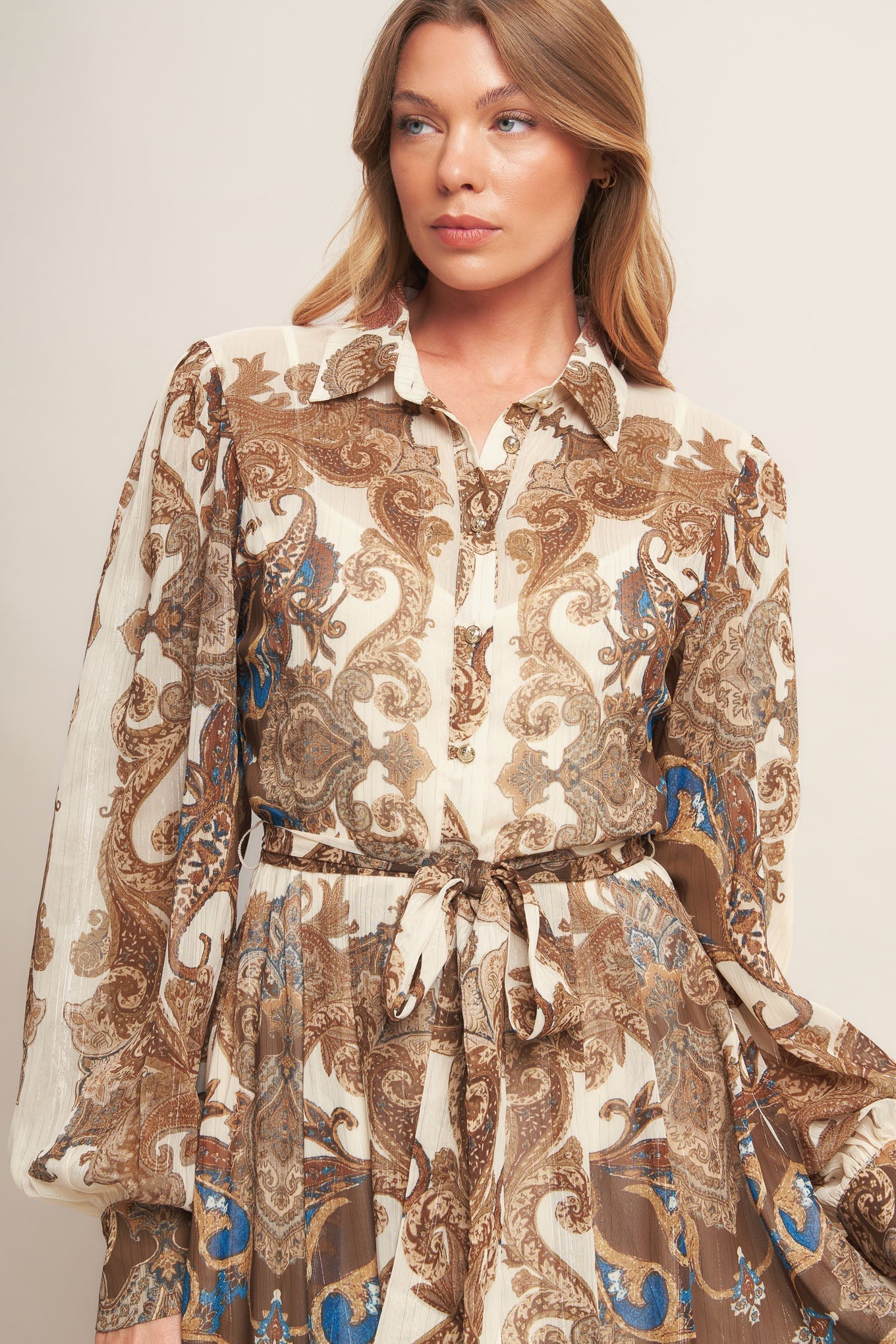 BOHEMIAN TAPESTRY BROWN WOVEN MAXI DRESS Flying Tomato